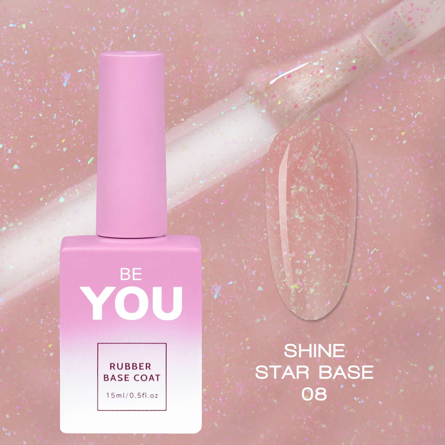 BEYOU Professional Shine Star Base 08 15мл Сяюча База BSSB0815