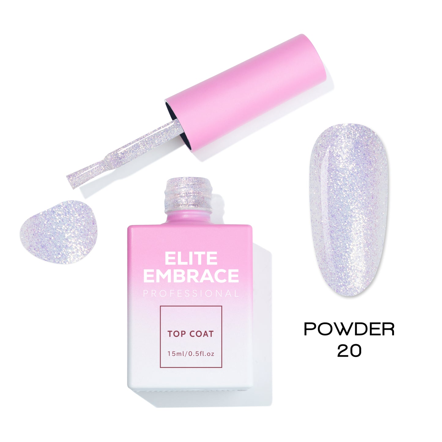 ELITE EMBRACE Professional Top Coat 20 Powder 15мл Топ Пудровий ETP2015