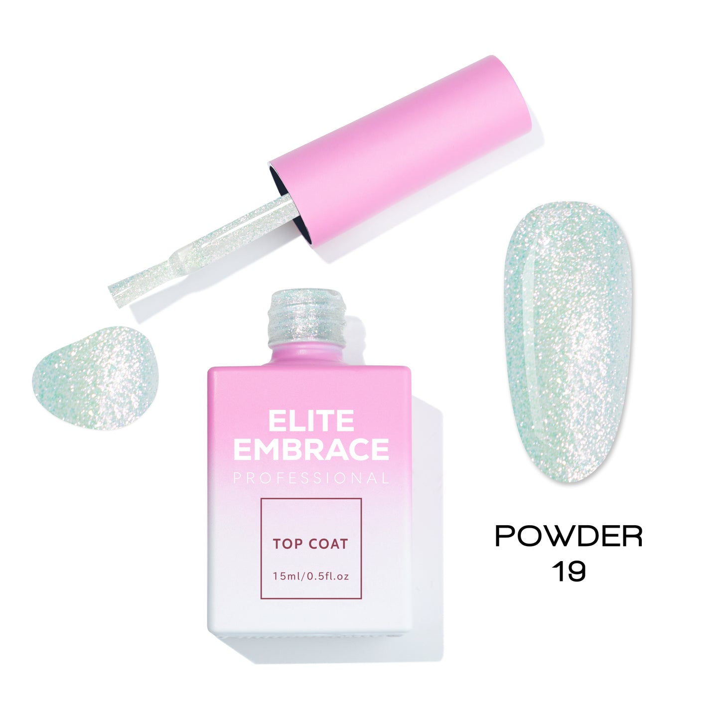 ELITE EMBRACE Professional Top Coat 19 Powder 15мл Топ Пудровий ETP1915