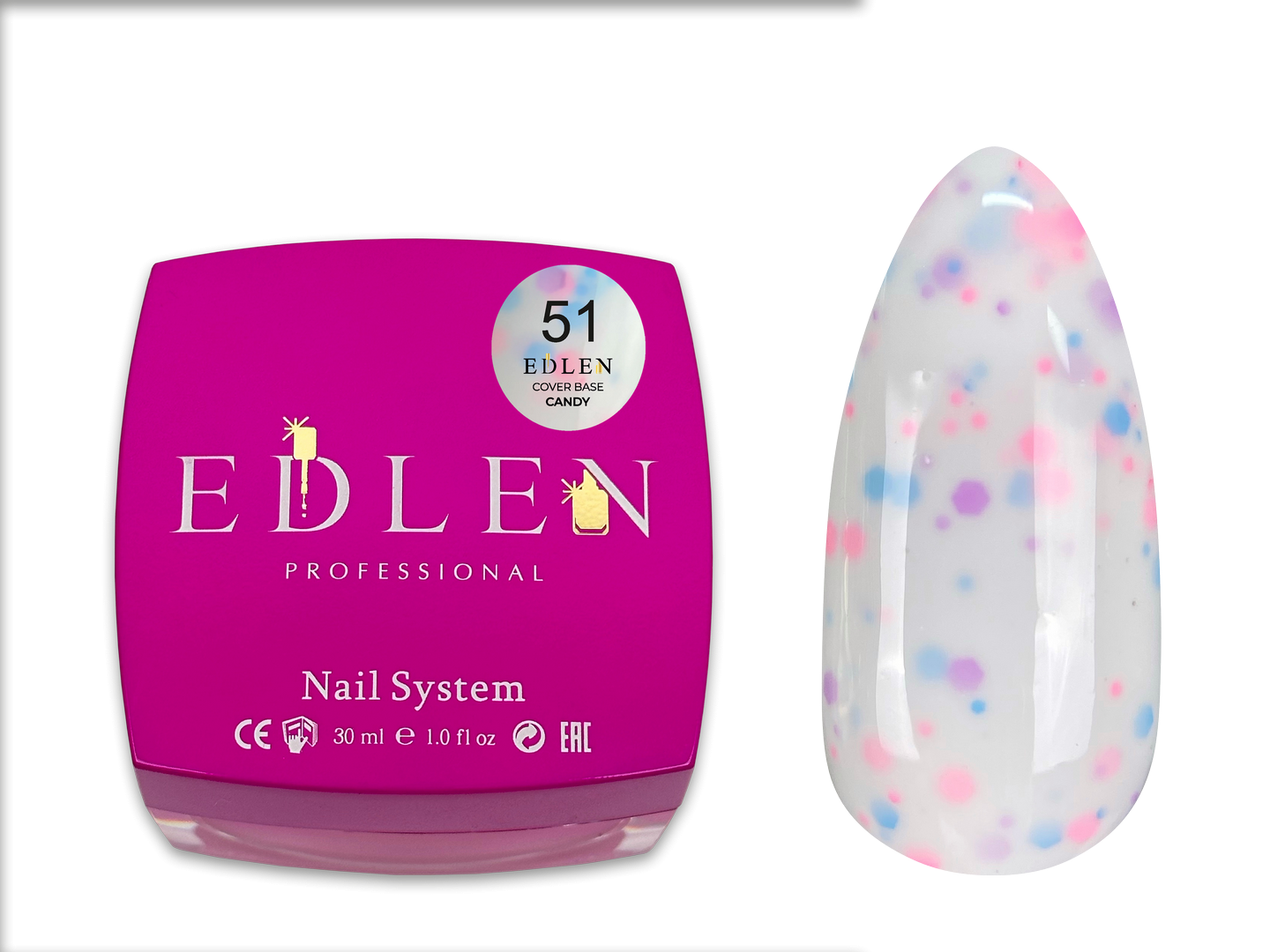 Edlen Cover base Candy База кольорова камуфлююча Едлен 30 мл