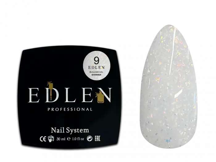 Edlen Builder Gel Shimmer №9 Гель для нарощування із шиммером (молочний)