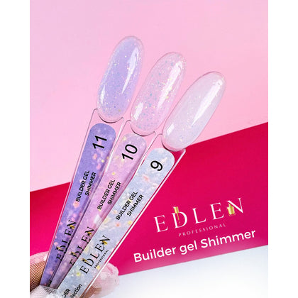 Edlen Builder Gel Shimmer №10 Гель для нарощування з шиммером (ніжно-рожевий) 30 мл