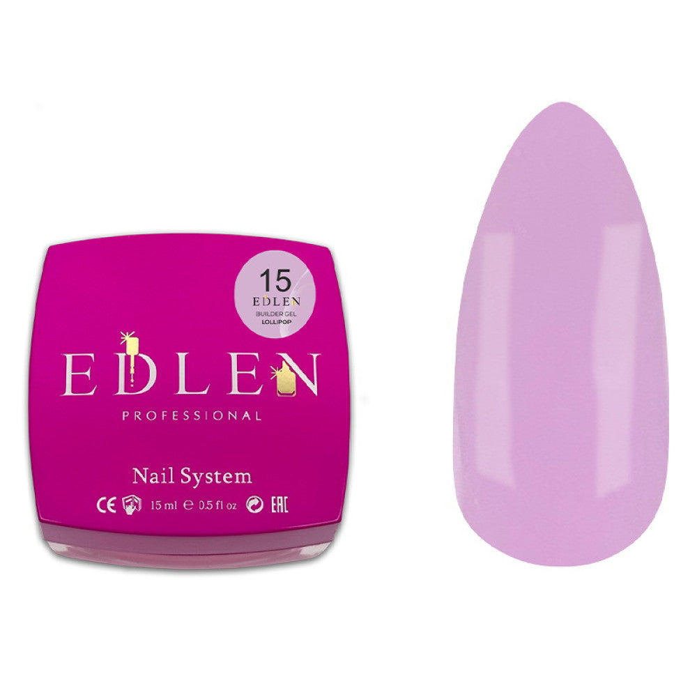 Builder Gel Lollipop Edlen №15(ліловий) Гель для нарощування(низькотемпературний)
