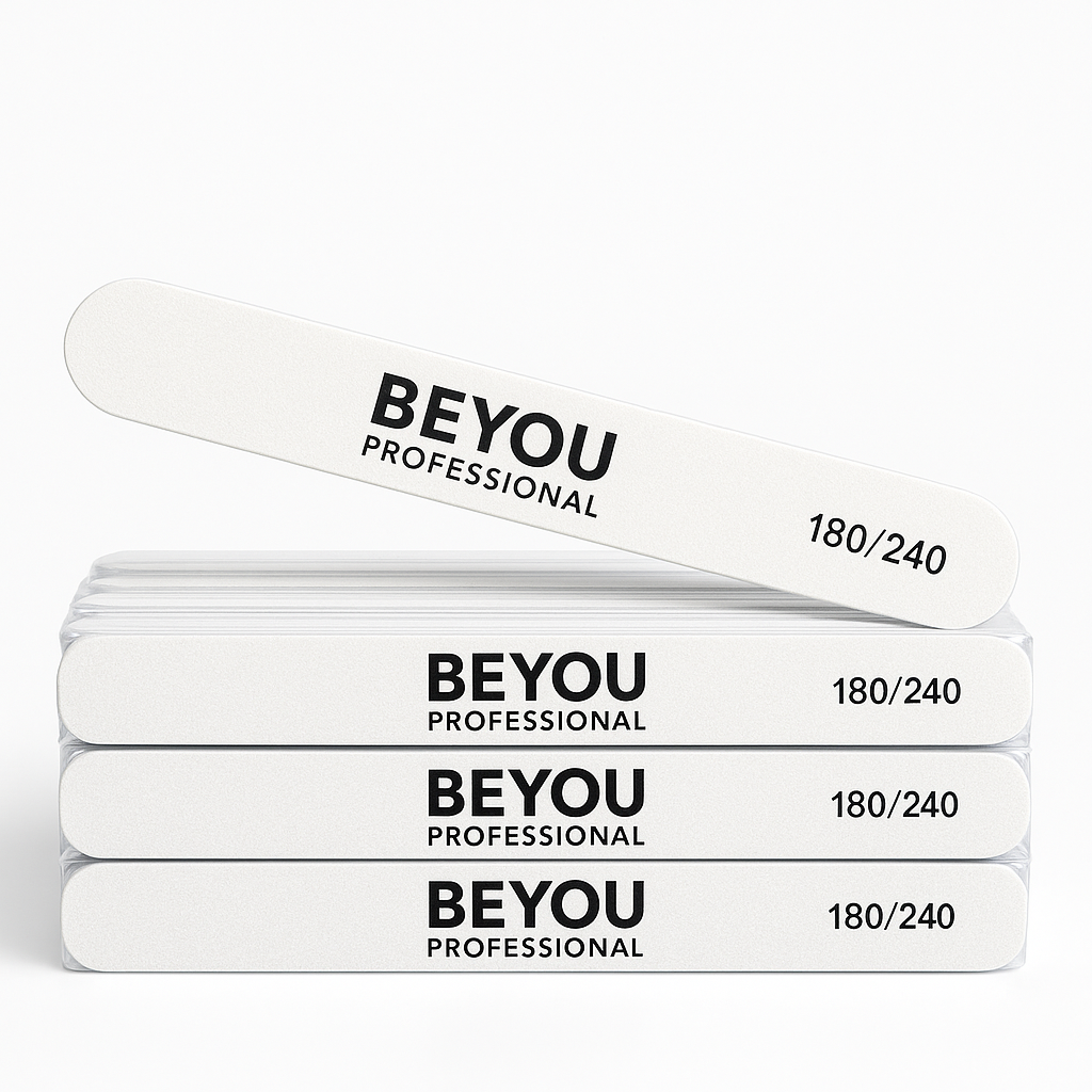 Професійні пилки для нігтів BEYOU 180/240 грит, пластикова основа