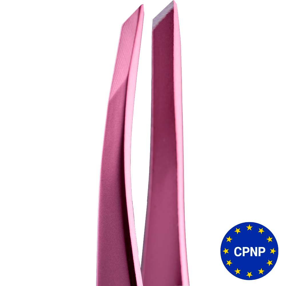 ZOLA Пінцет скошений професійний для брів LIGHT PINK 05513
