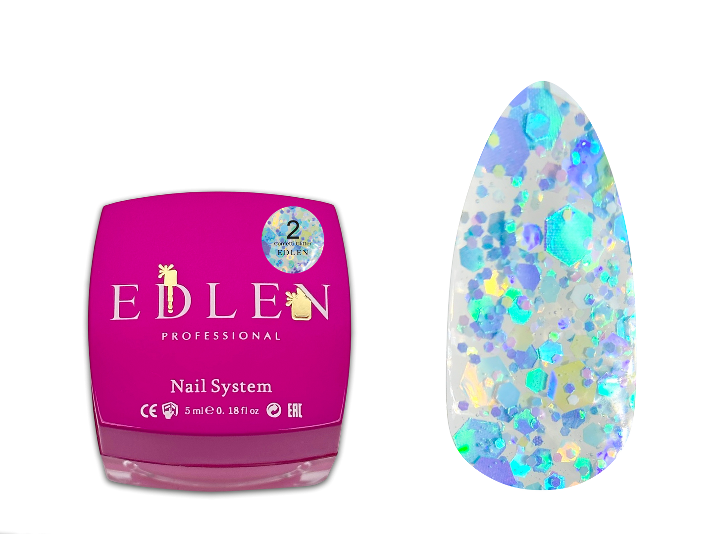 Гель-лак Edlen Confetti Glitter 5 мл
