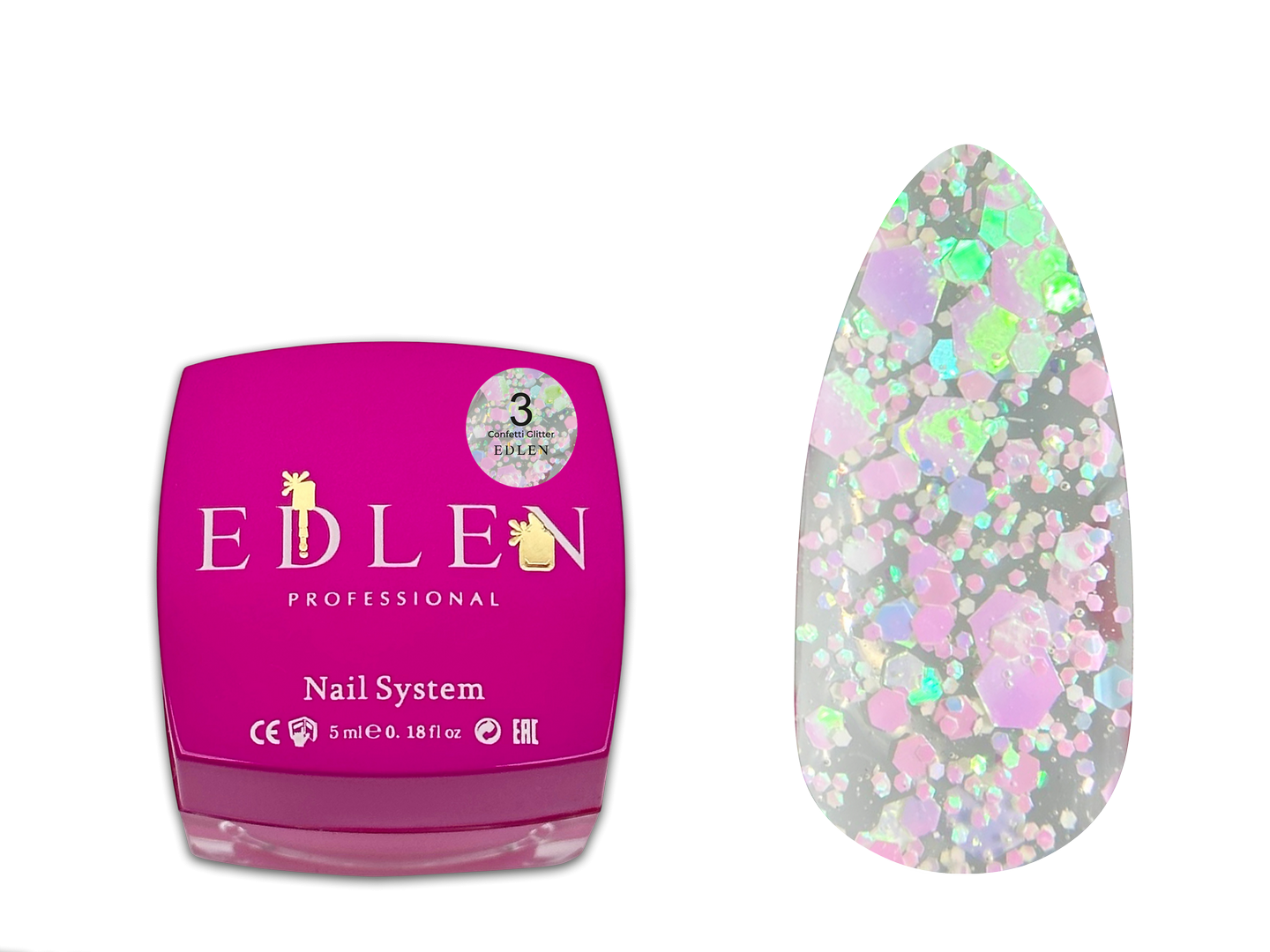 Гель-лак Edlen Confetti Glitter 5 мл