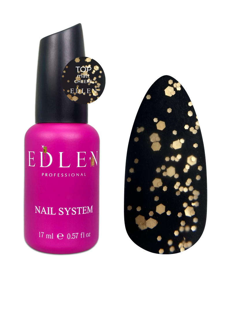 Edlen Top Matt Cheers Топ Едлен без липкого шару матовий із золотими фольгованими блискітками