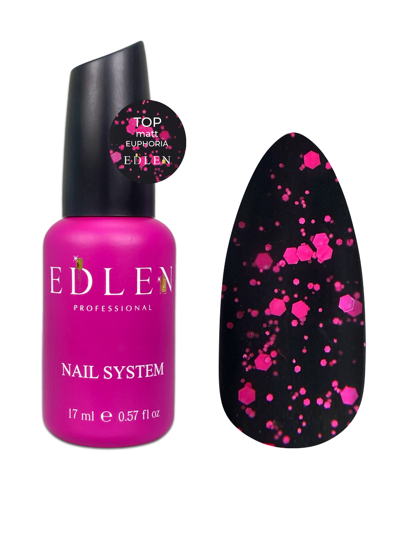 Edlen Top Matt Euphoria Топ Едлен без липкого шару матовий з рожевими фольгованими блискітками