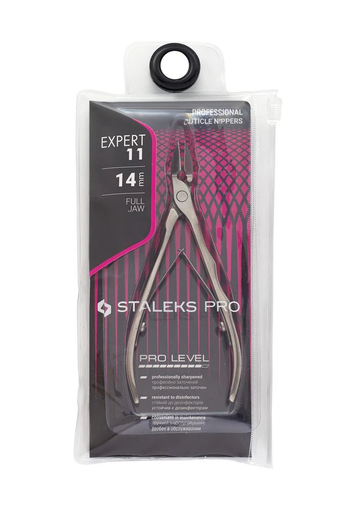Кусачки професійні для шкіри STALEKS PRO EXPERT 11 NE-11-14 (Сталекс до 01) ріжуча частина 14 мм
