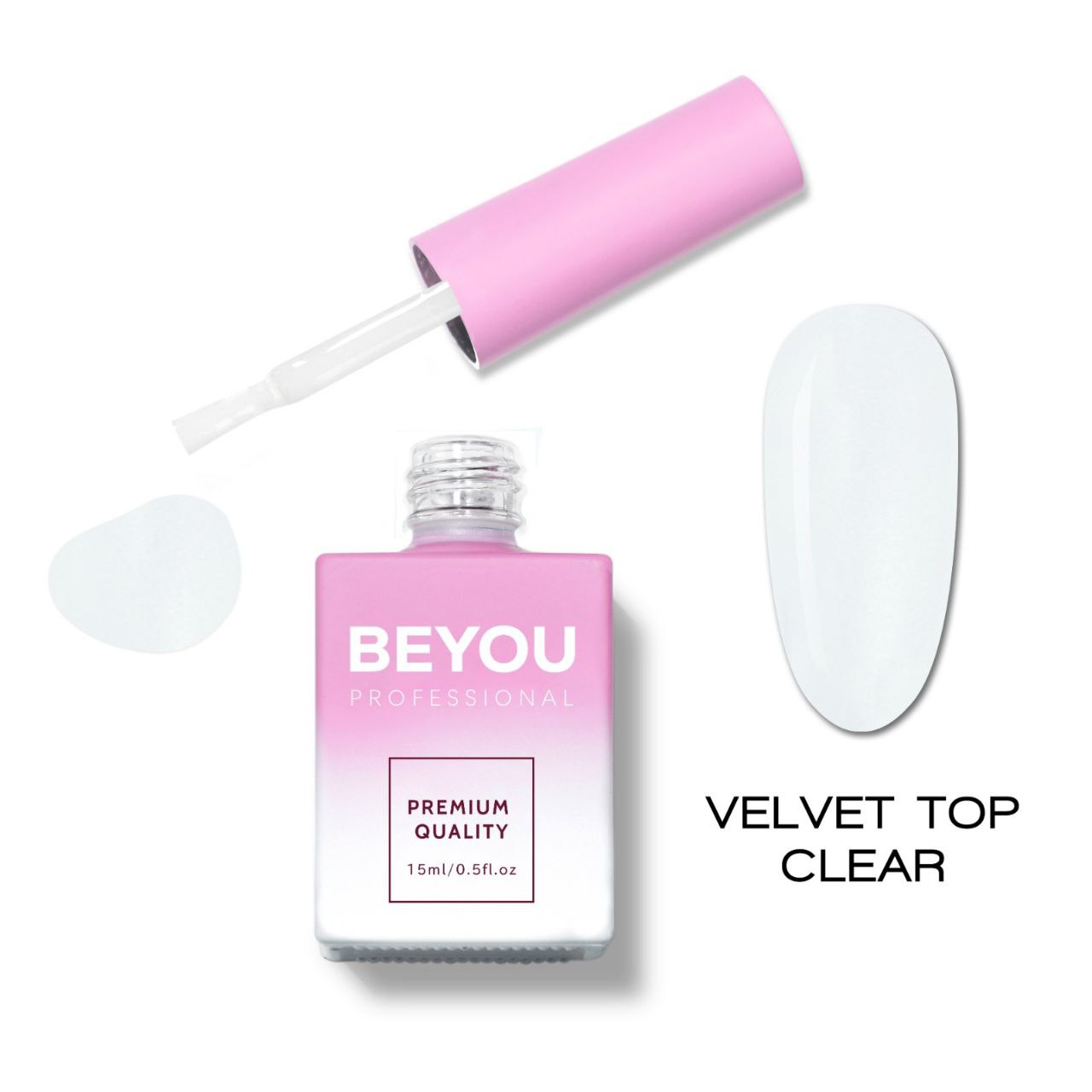 BEYOU Professional Velvet Top Clear 15мл BVTC15