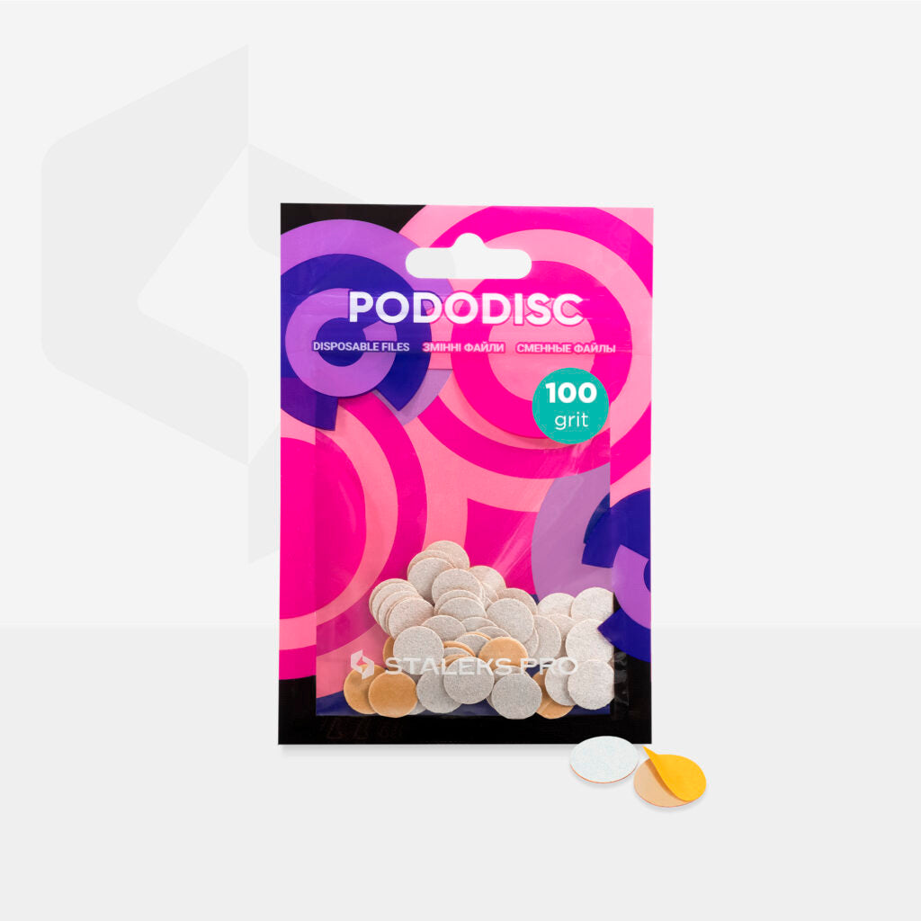 Змінні файли білі для педикюрного диска PODODISC XS EXPERT 100 грит (50 шт) PDF-10-100w