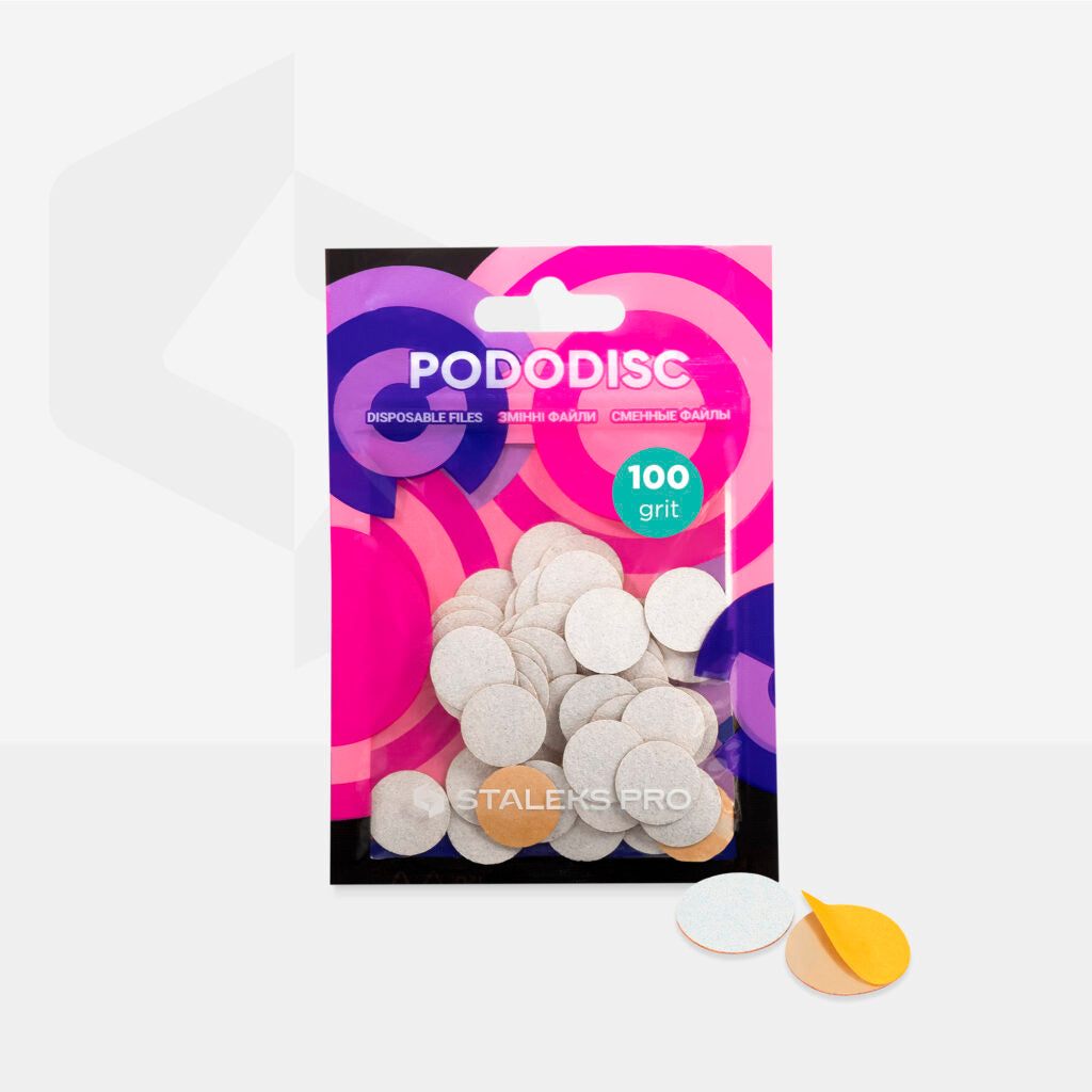 Змінні файли білі для педикюрного диска PODODISC S EXPERT 100 грит (50 шт) PDF-15-100w