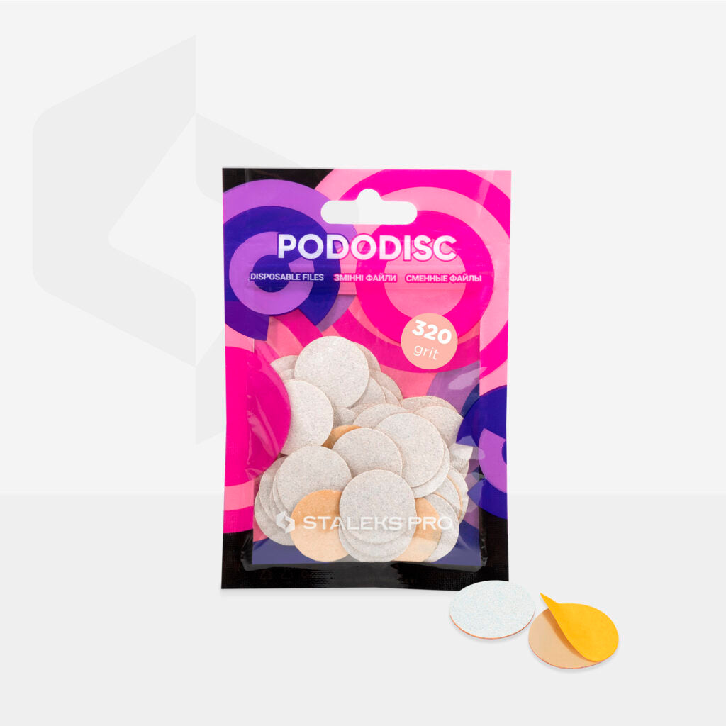 Змінні файли білі для педикюрного диска PODODISC M EXPERT 320 грит (50 шт) PDF-20-320w