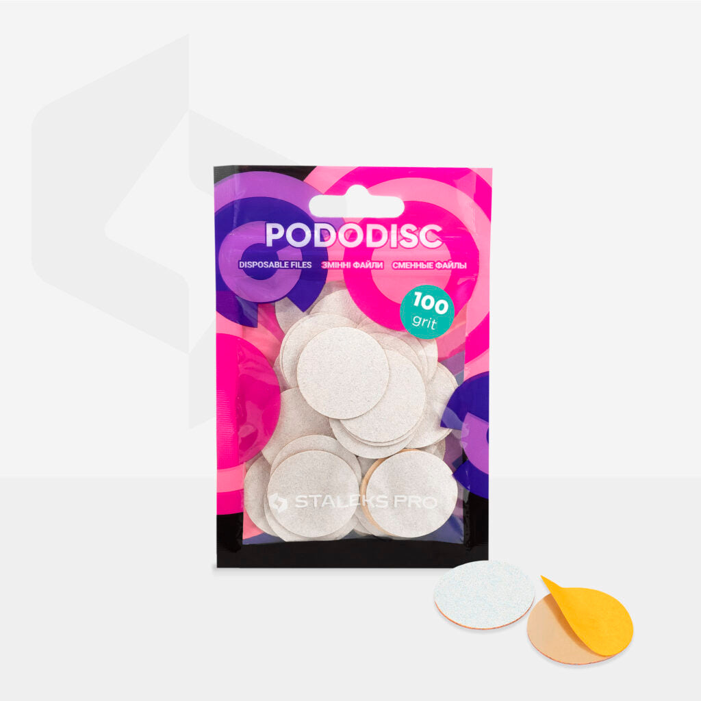 Змінні файли білі для педикюрного диска 100 грит STALEKS PRO PODODISC L 50 шт PDF-25-100w