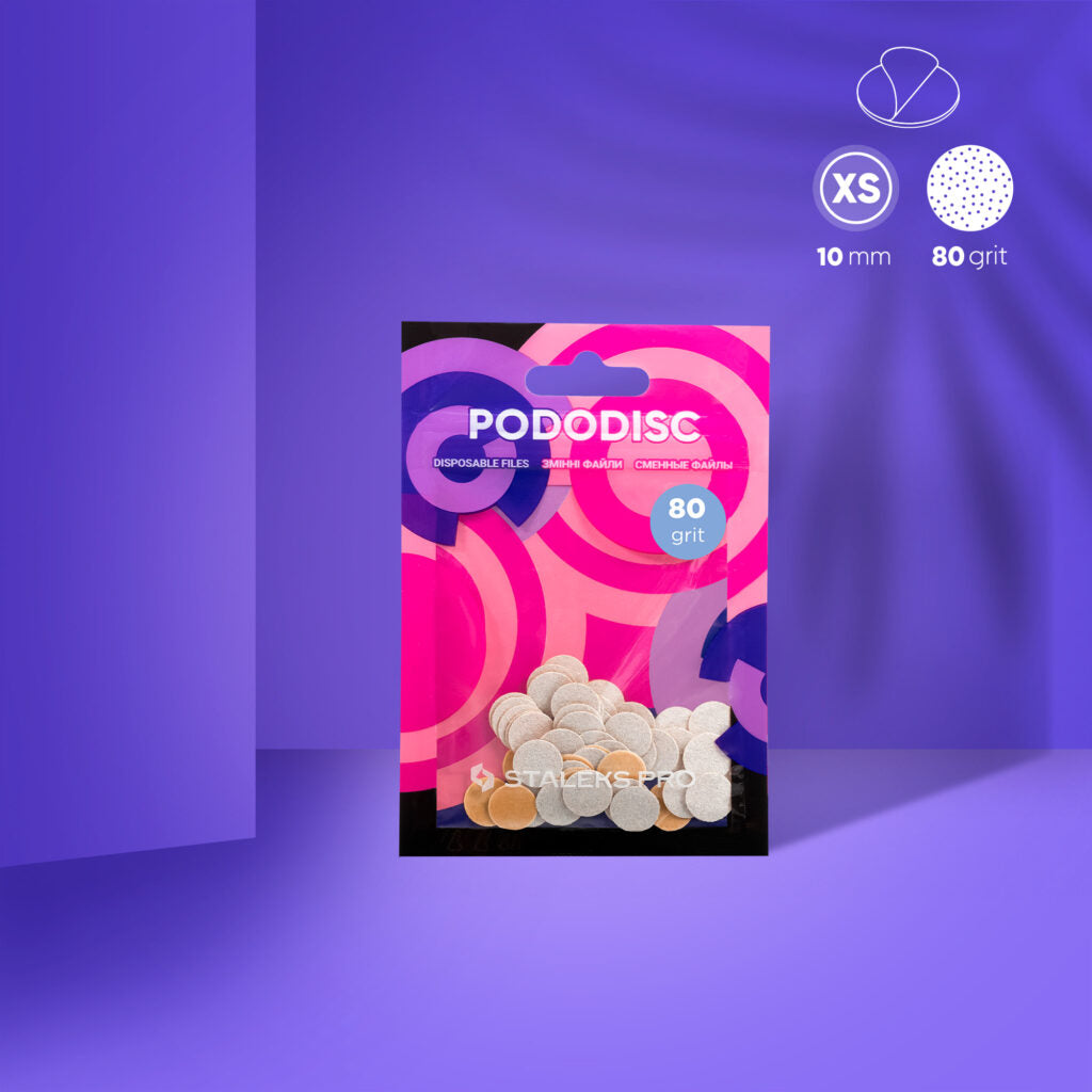 Змінні файли білі для педикюрного диска 80 грит STALEKS PRO PODODISC ХS 50 шт PDF-10-80w