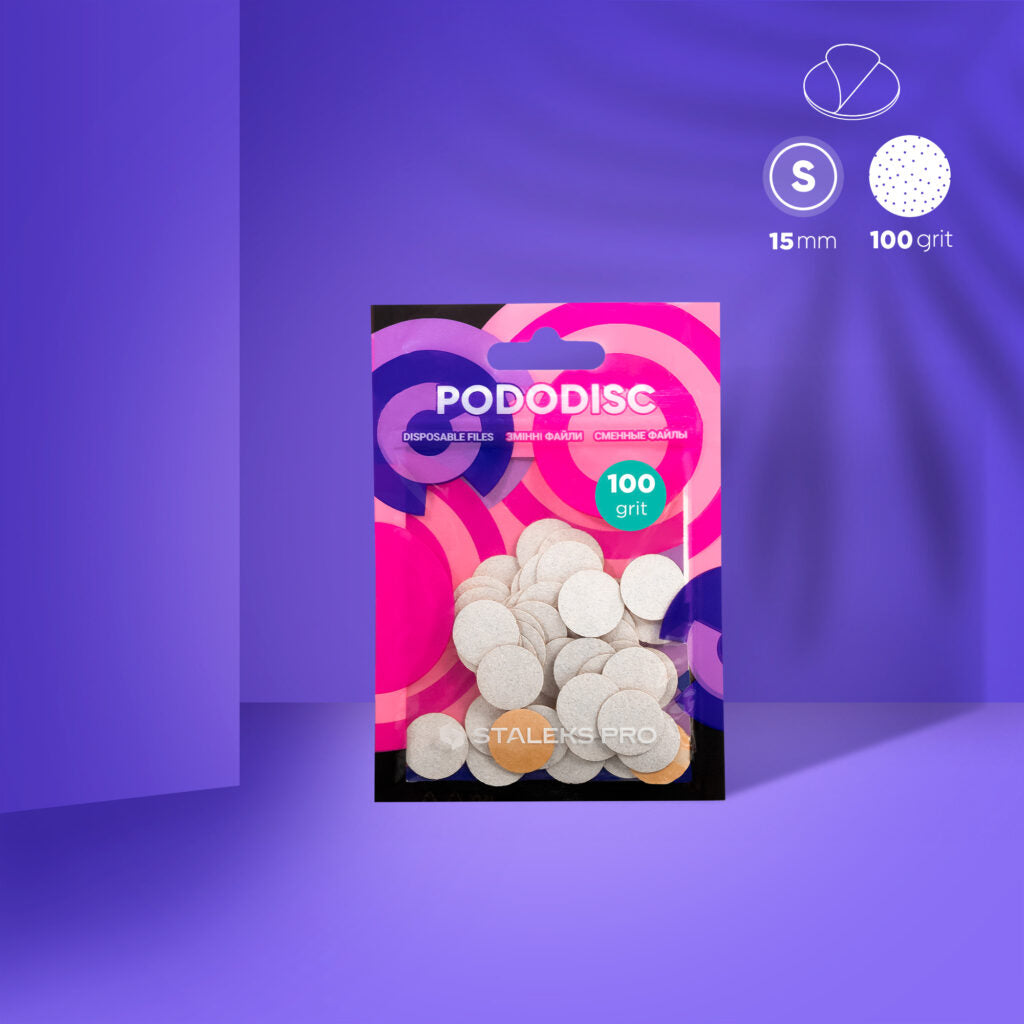 Змінні файли білі для педикюрного диска PODODISC S EXPERT 100 грит (50 шт) PDF-15-100w