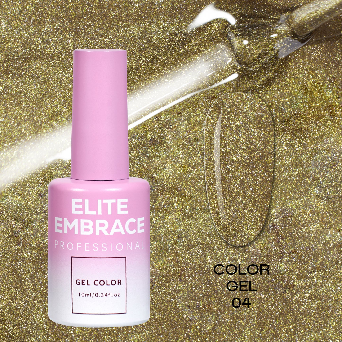 ELITE EMBRACE Professional Color Gel 04 with Glitter 10мл Кольоровий Гель із блискітками M460