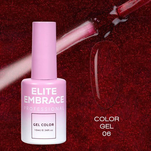 ELITE EMBRACE Professional Color Gel 06 with Glitter 10мл Кольоровий Гель із блискітками M512