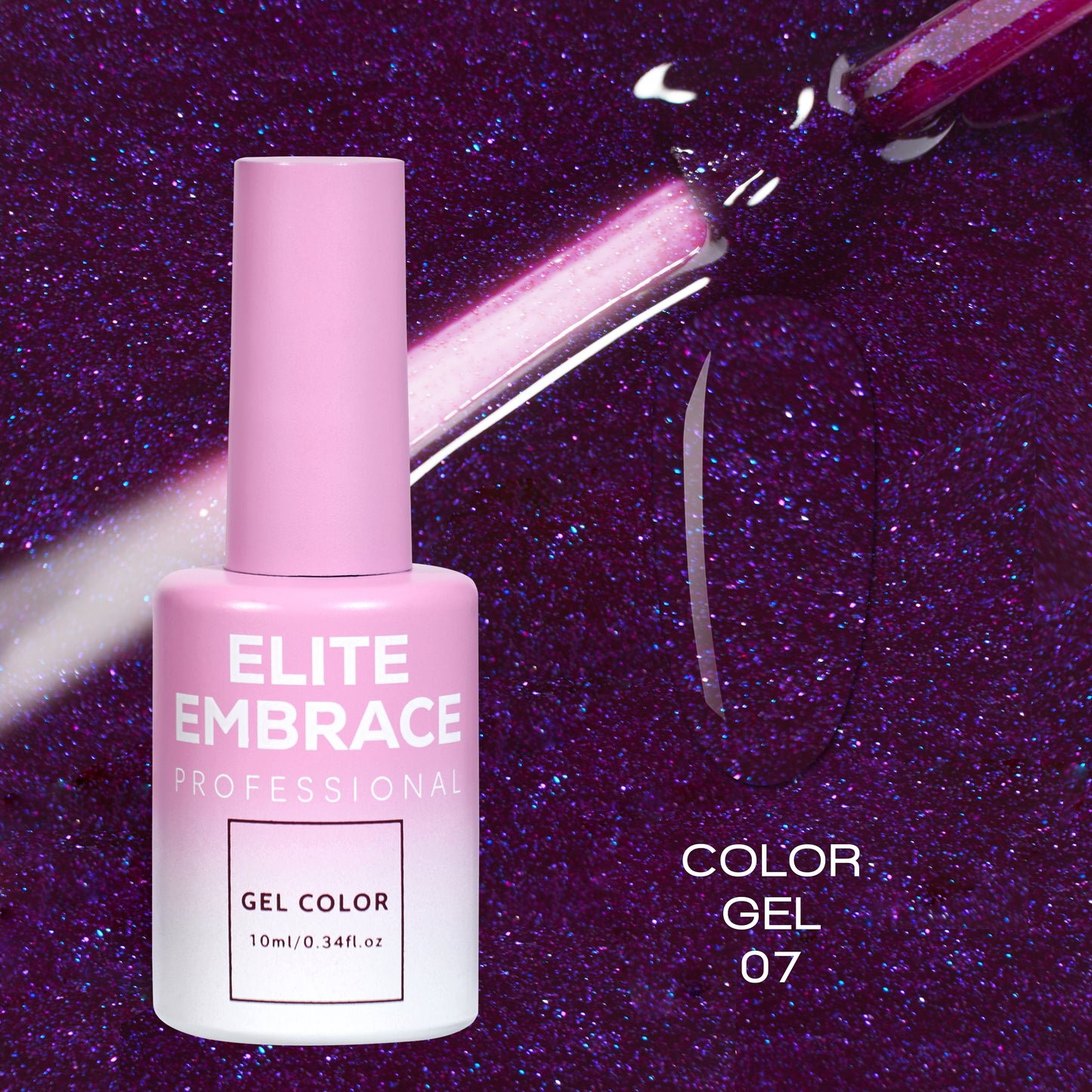 ELITE EMBRACE Professional Color Gel 07 with Glitter 10мл Кольоровий Гель із блискітками M527