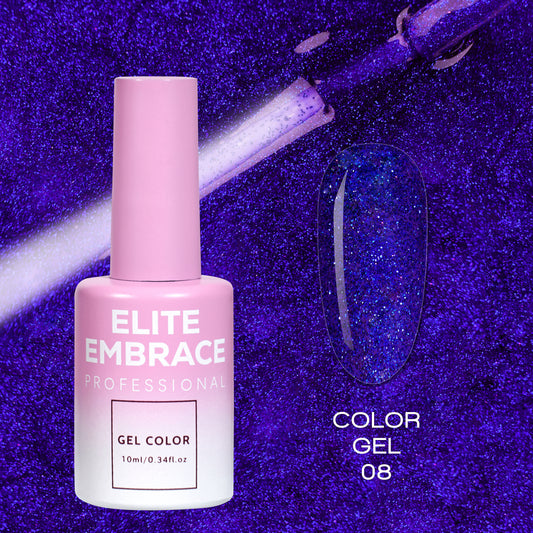 ELITE EMBRACE Professional Color Gel 08 with Glitter 10мл Кольоровий Гель із блискітками M548