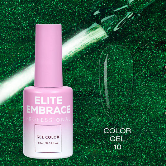 ELITE EMBRACE Professional Color Gel 10 with Glitter 10мл Кольоровий Гель із блискітками M575