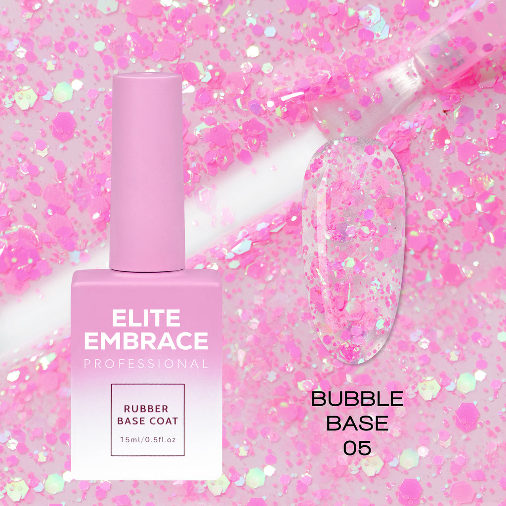 ELITE EMBRACE Professional Bubble Base 05 15мл База iз крихтами фольги EBB0515