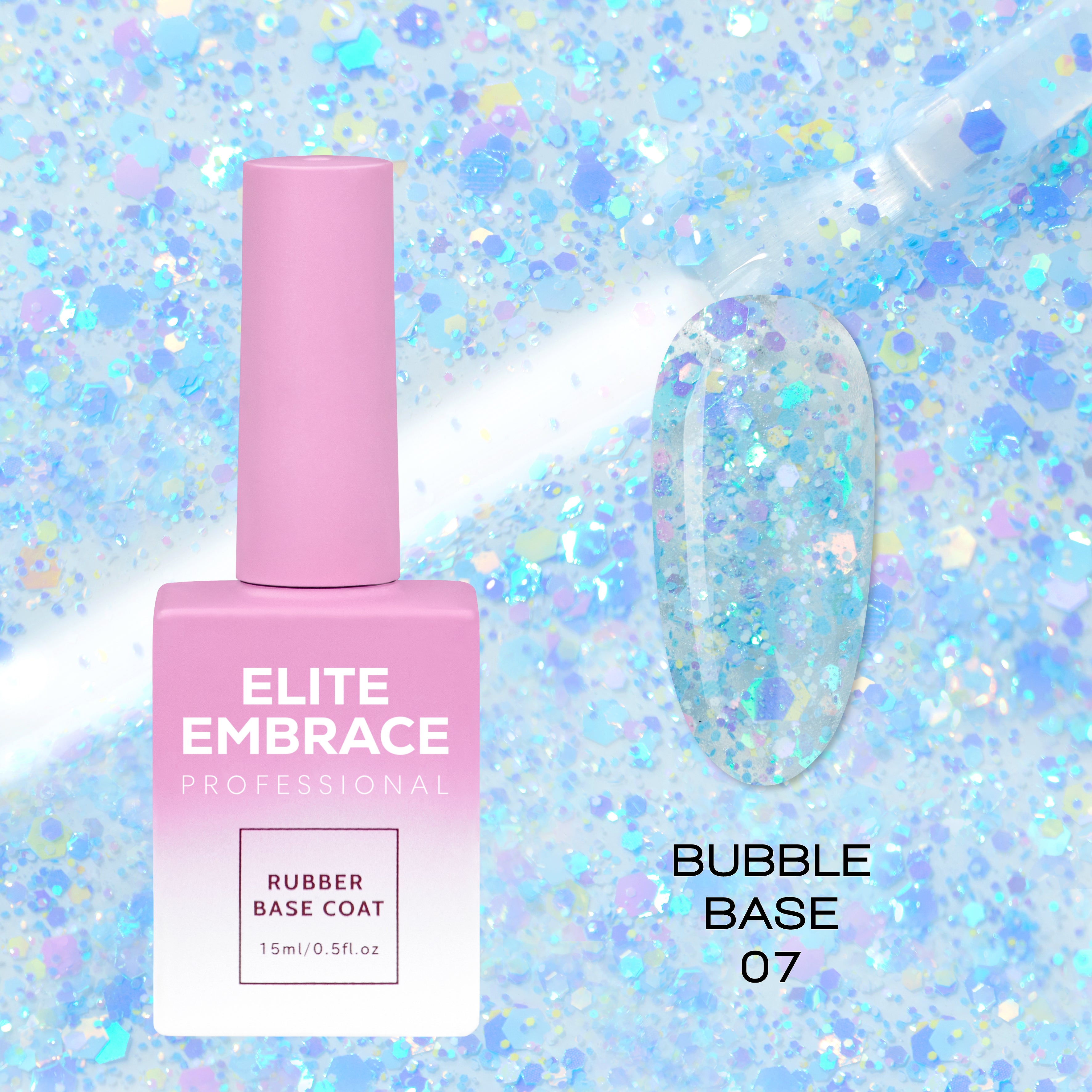 ELITE EMBRACE Professional Bubble Base 07 15мл База iз крихтами фольги EBB0715
