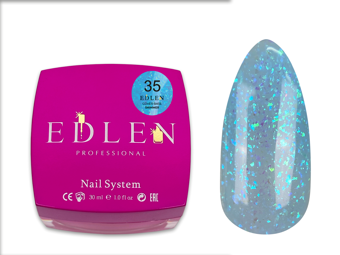 Edlen Cover Base Shimmer База кольорова із шиммером Едлен  30 мл
