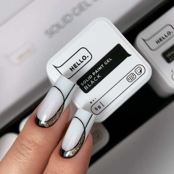 HEYLOVE SOLID PAINT GEL ГЕЛЬ ФАРБА ДЛЯ НІГТІВ BLACK ЧОРНА 5 г