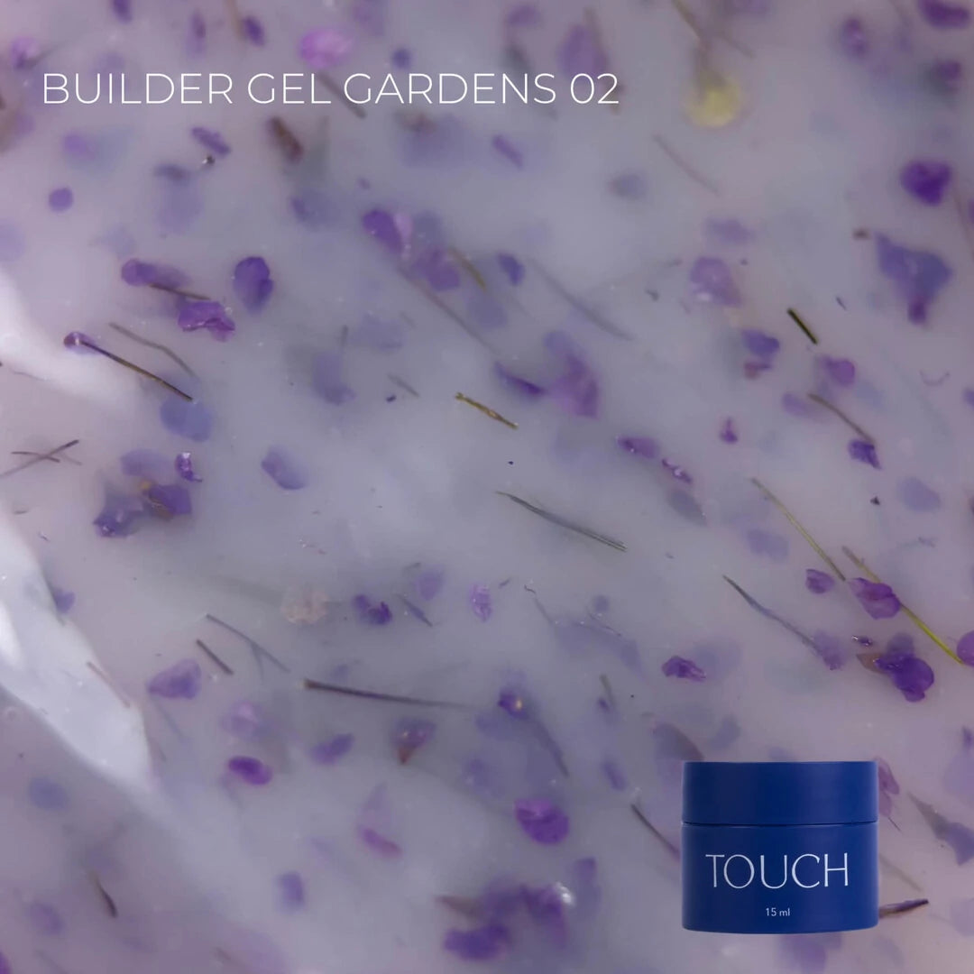 Touch Builder Gel Gardens, Білдер гель із сухоцвітами 15 мл