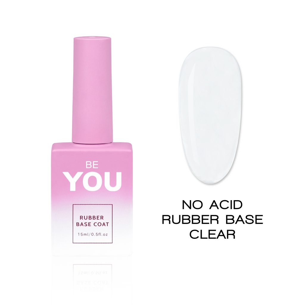 BEYOU Professional Rubber Base Coat No Acid Base Clear 15 мл Безкислотна Каучукова Прозора База BRBNAC0015