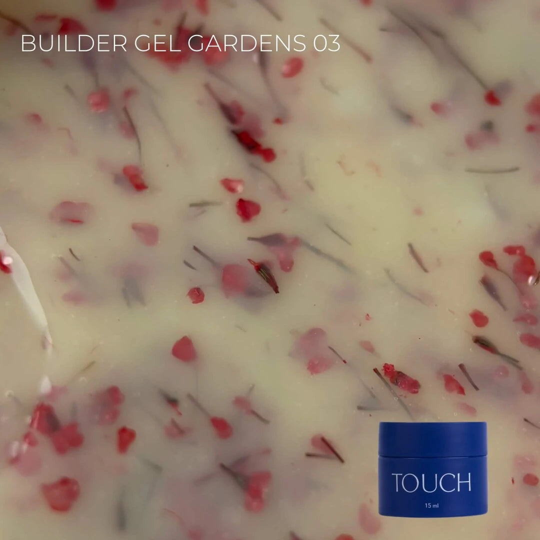 Touch Builder Gel Gardens, Білдер гель із сухоцвітами 15 мл