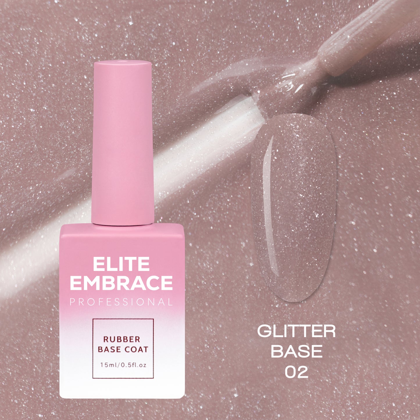 ELITE EMBRACE Professional Glitter Base 02 15мл База з глітером EGB0215