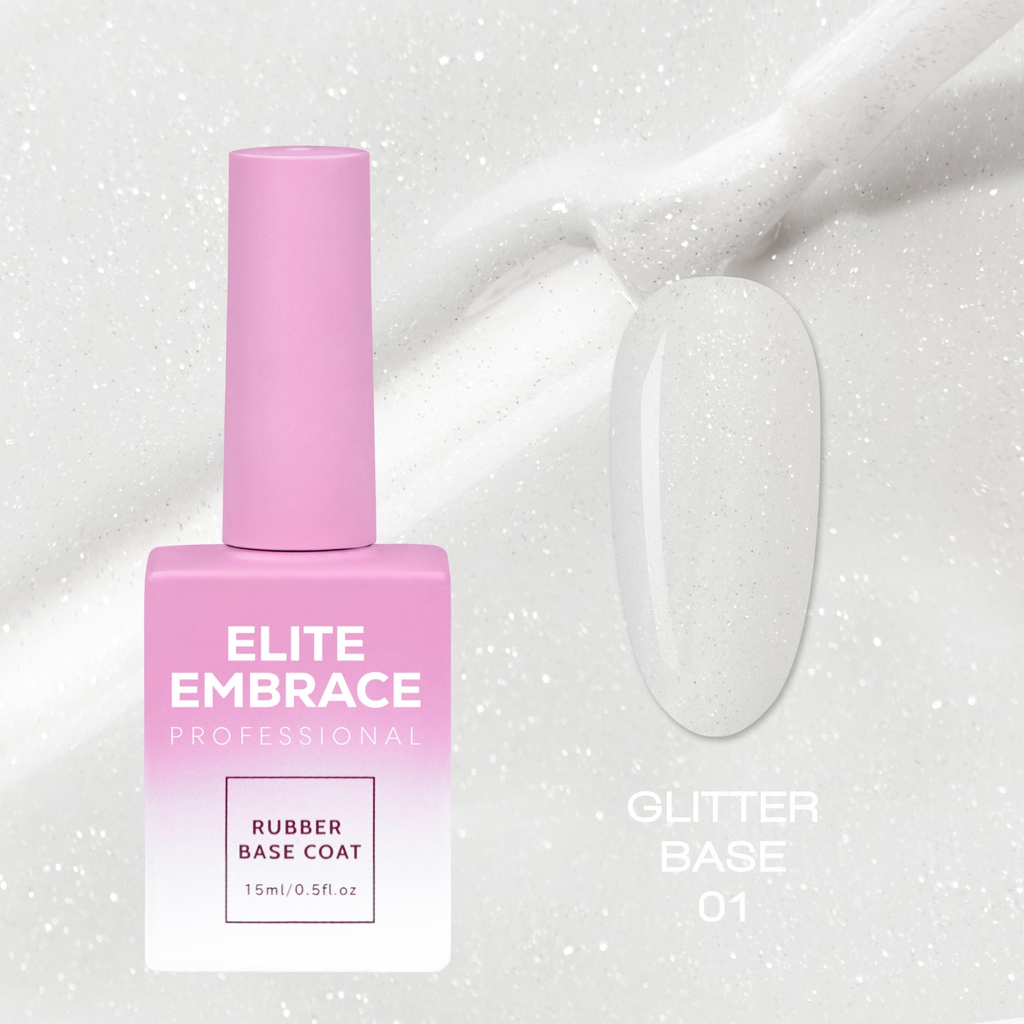 ELITE EMBRACE Professional Glitter Base 01 15мл База з глітером EGB0115