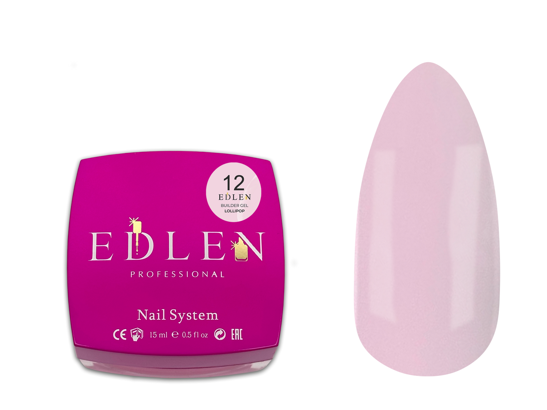 Builder Gel Lollipop Edlen №12 (фіолетовий ) Гель для нарощування(низькотемпературний) 15 ml