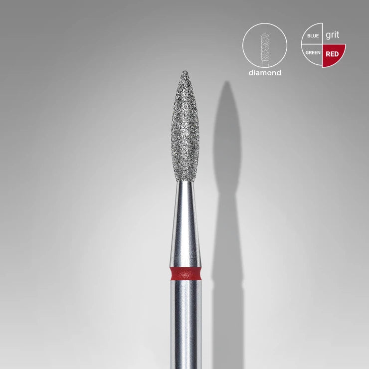 Фреза алмазна Полум’я гостре STALEKS PRO EXPERT 2.1*8mm Червона