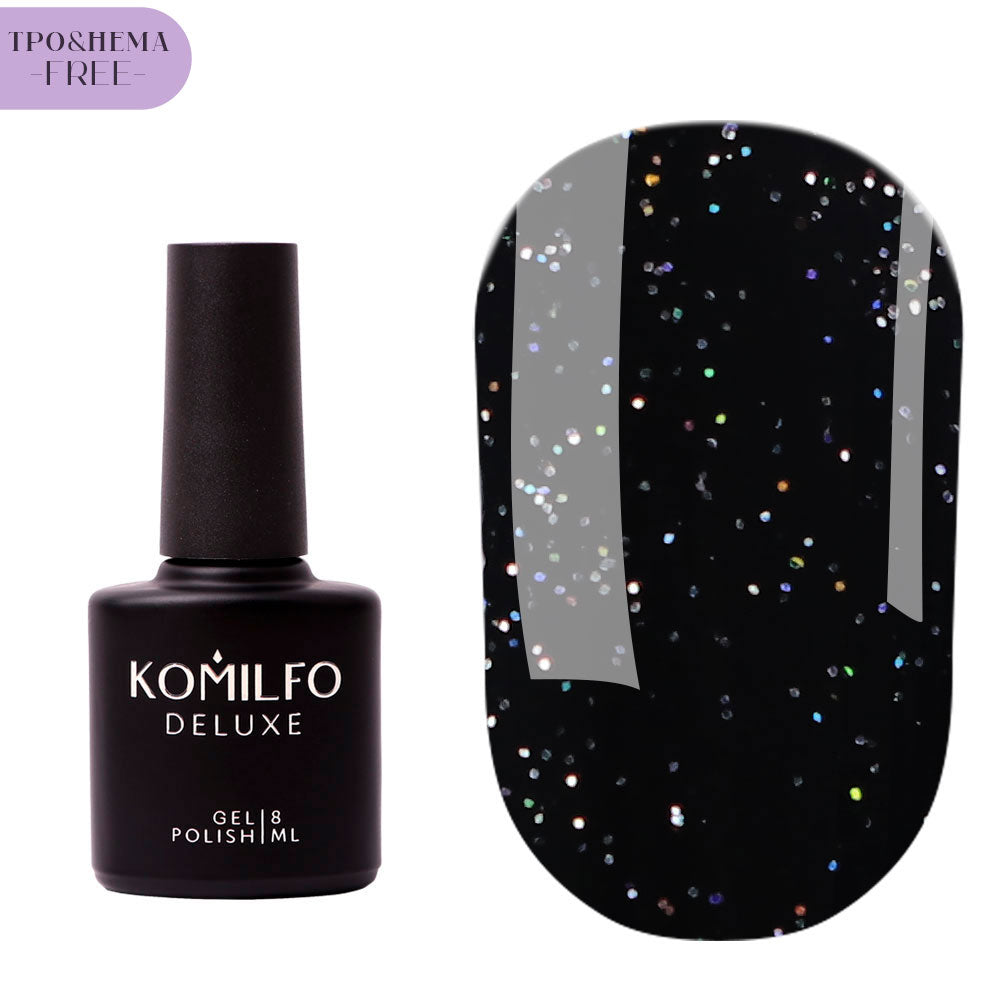 KOMILFO NO WIPE HOLOGRAPHIC TOP HEMA/TPO FREE, ГОЛОГРАФІЧНИЙ ТОП ДЛЯ ГЕЛЬ-ЛАКУ БЕЗ ЛШ, 8 МЛ