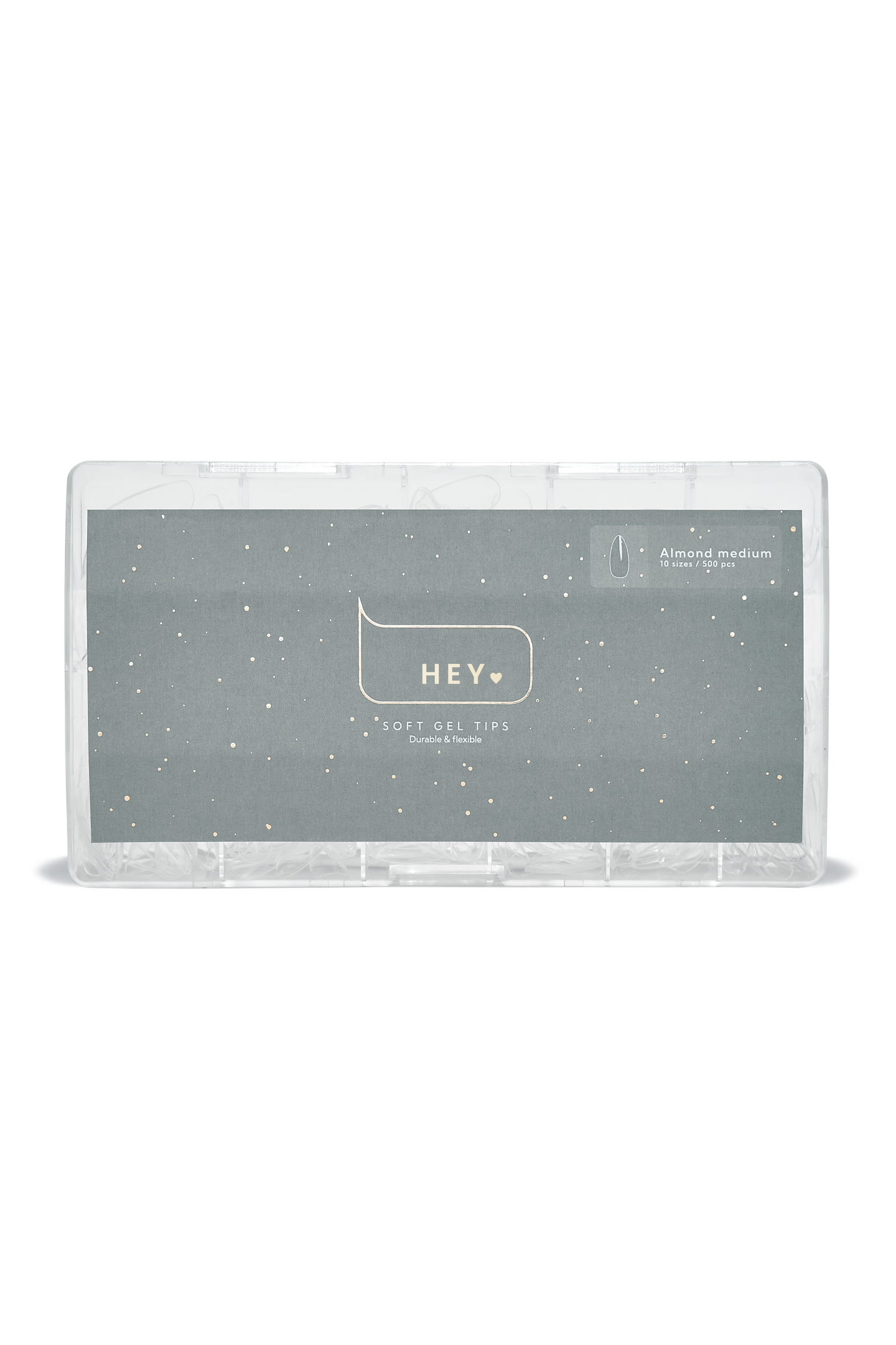 HEYLOVE Gel Tips Almond Medium 500 pcs, Гелеві Тіпси середній мигдаль, 500 шт
