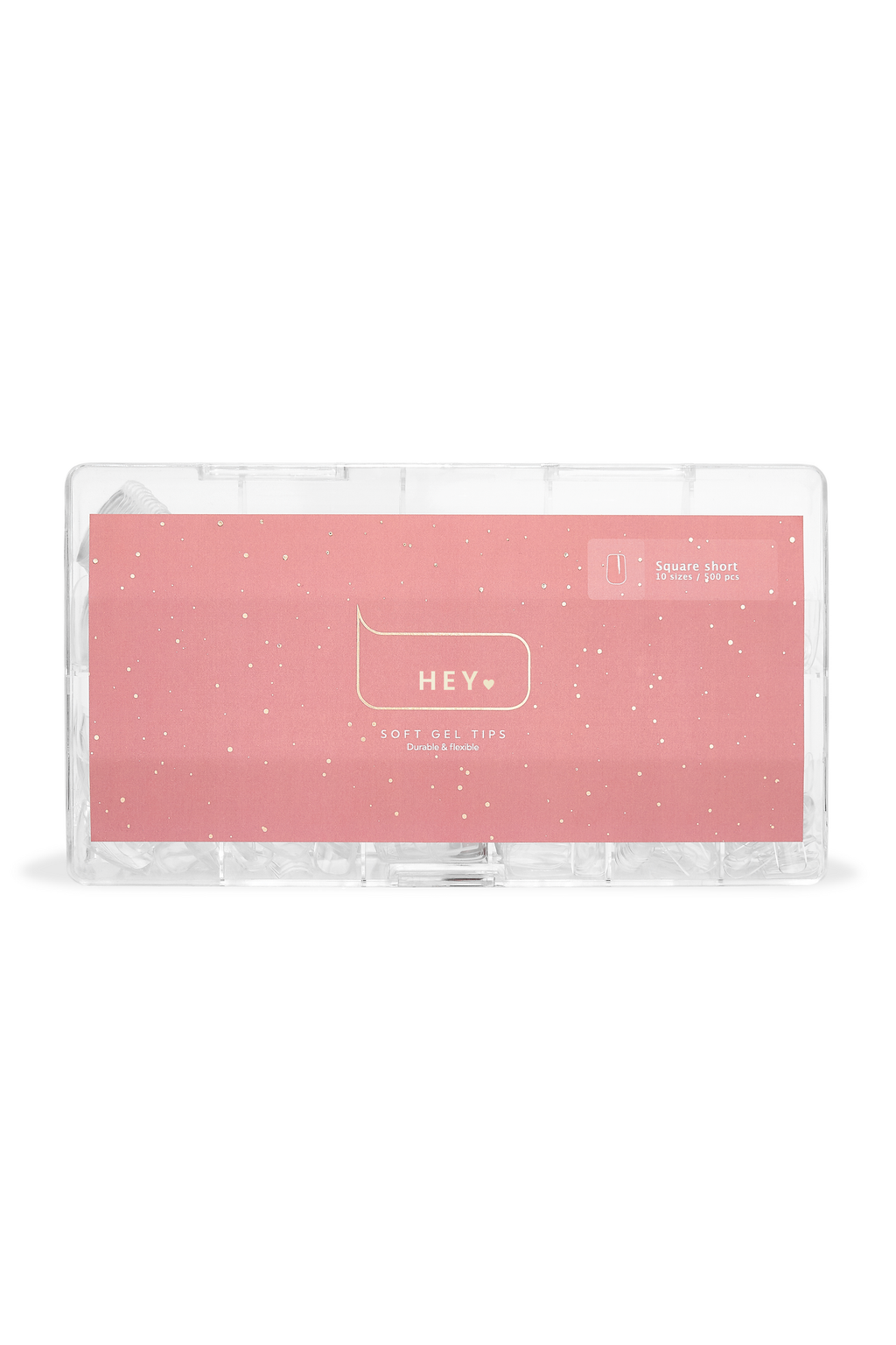 HEYLOVE Gel Tips Square Short 500 pcs, Гелеві Тіпси короткий квадрат, 500 шт