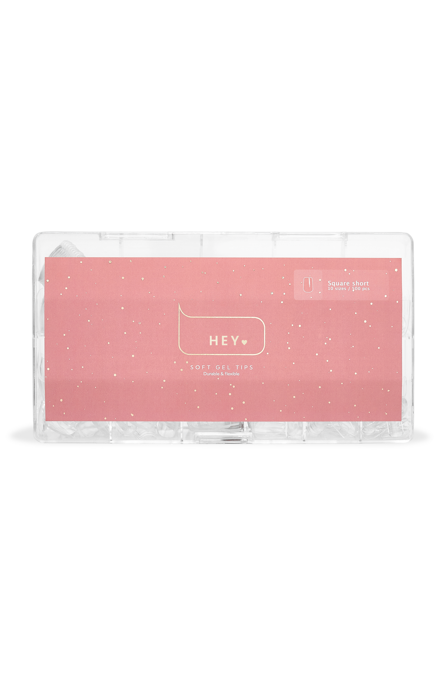 HEYLOVE Gel Tips Square Short 500 pcs, Гелеві Тіпси короткий квадрат, 500 шт