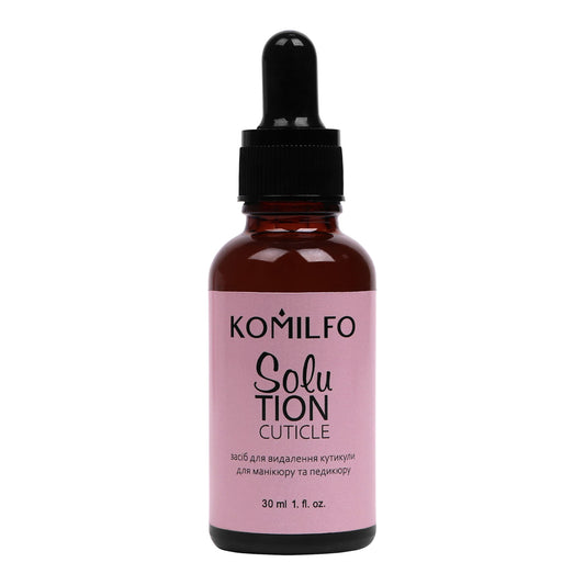 KOMILFO SOLUTION CUTICLE REMOVER – РЕМУВЕР ДЛЯ КУТИКУЛИ, ЛУЖНИЙ, 30 МЛ
