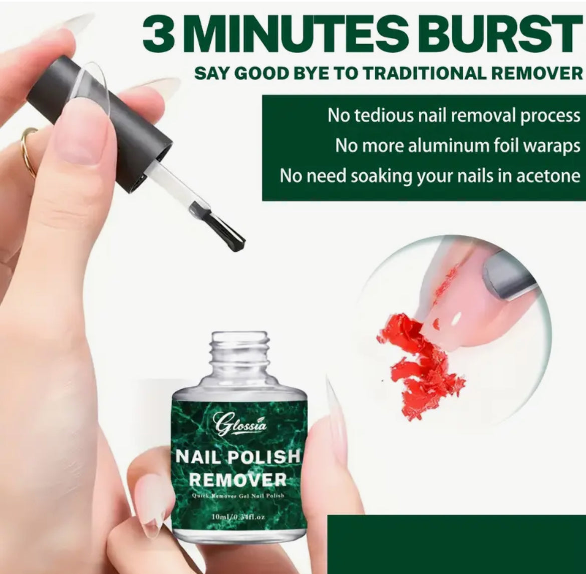 Glossia Nail Polish Remover - Gel Polish Remover 10 ml