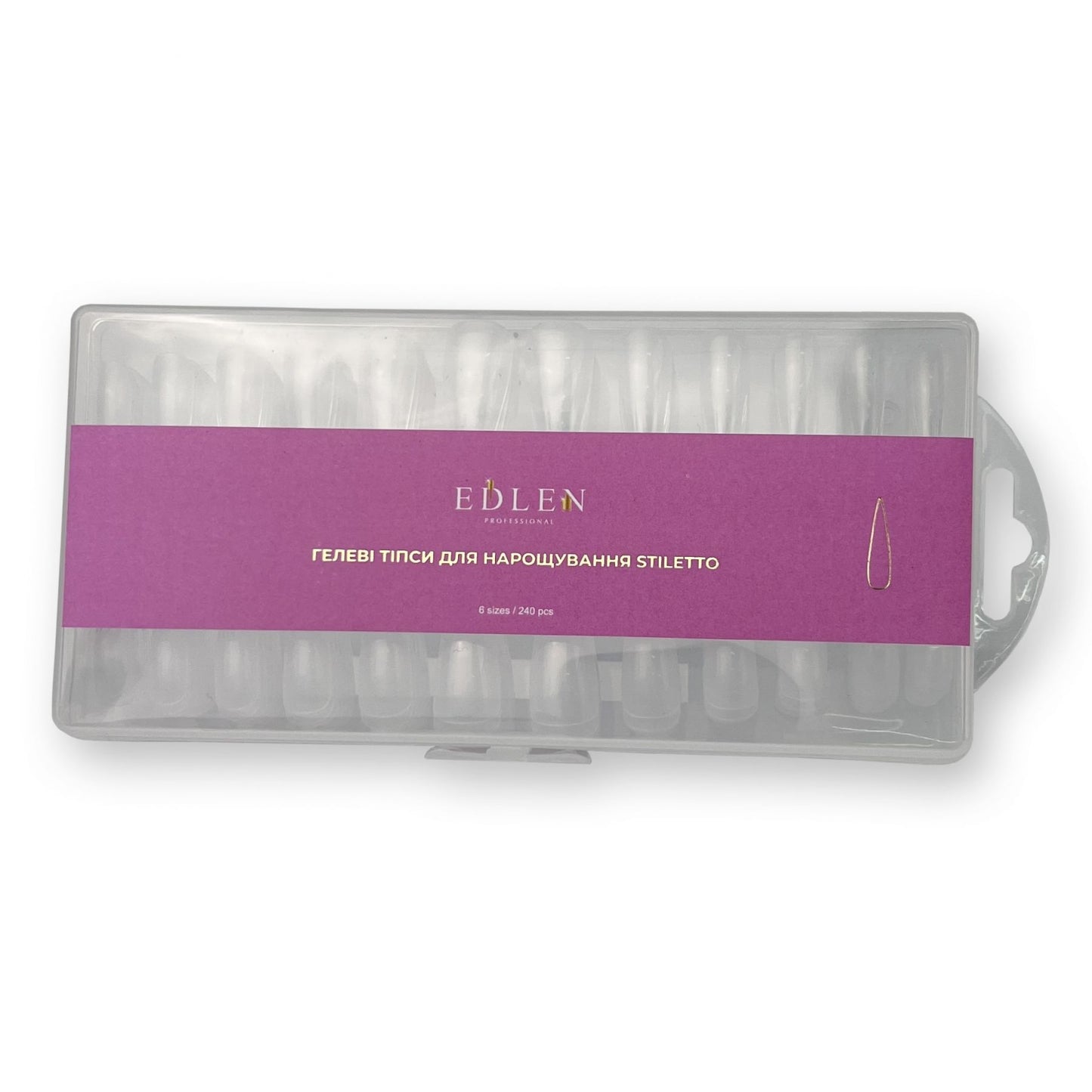 Edlen гелеві тіпси для нарощування STILETTO (стилети) 240шт.
