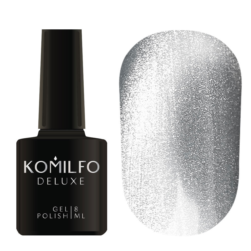 ГЕЛЬ-ЛАК KOMILFO 9D CAT’S EYE SILVER (СРІБНИЙ, МАГНІТНИЙ), 8 МЛ