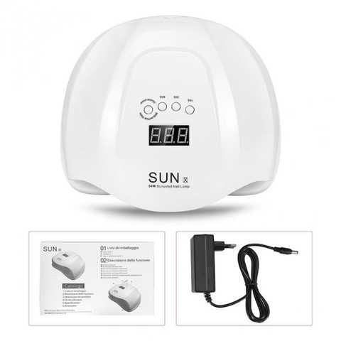 LED Nail Dryer Lamp Лампа Sun X 54W/220В Біла 3894