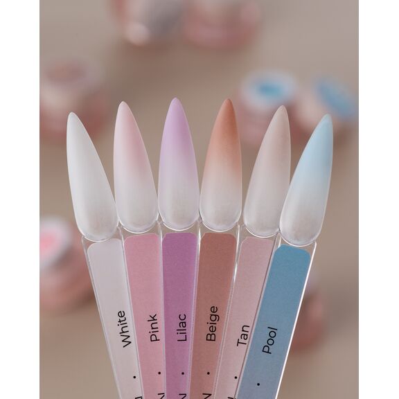 HEYLOVE. NAIL CUSHION SET «WHITE», 6 PCS, НАБІР ГЕЛЕВИХ ФАРБ ДЛЯ ОМБРЕ, СТЕМПІНГУ ТА МАЛЮВАННЯ