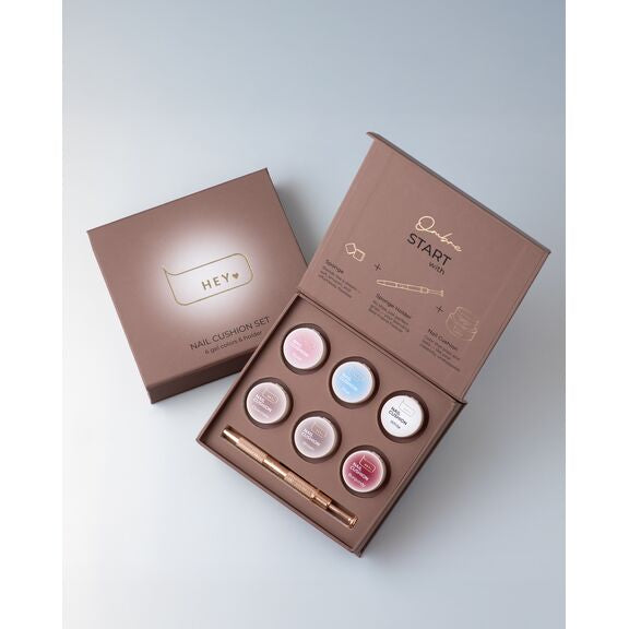 HEYLOVE. NAIL CUSHION SET «BROWN», 6 PCS, НАБІР ГЕЛЕВИХ ФАРБ ДЛЯ ОМБРЕ, СТЕМПІНГУ ТА МАЛЮВАННЯ