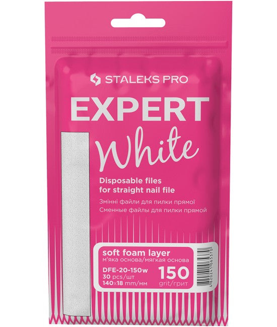 Змінні файли білі для пилки прямої на м'якій основі 150 грит STALEKS PRO EXPERT 20 30 шт DFE-20-150w