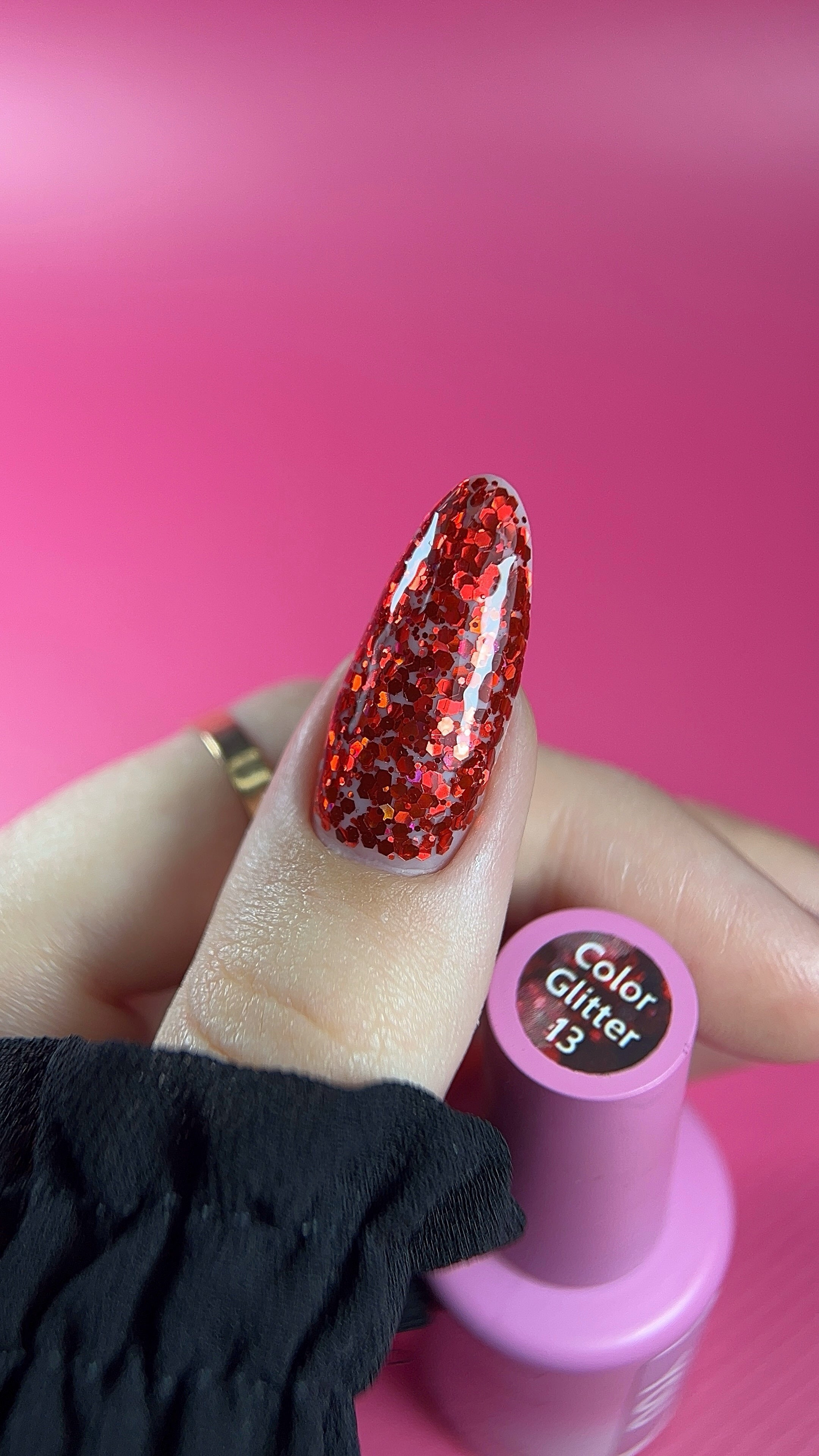 ELITE EMBRACE Professional Color Gel Polish 13 with Glitter 10мл Кольоровий Гель-лак з блискiтками ECGG1310